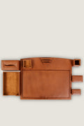 7-Piece Genuine Cow Leather Executive Desk Organizer Set – Tan