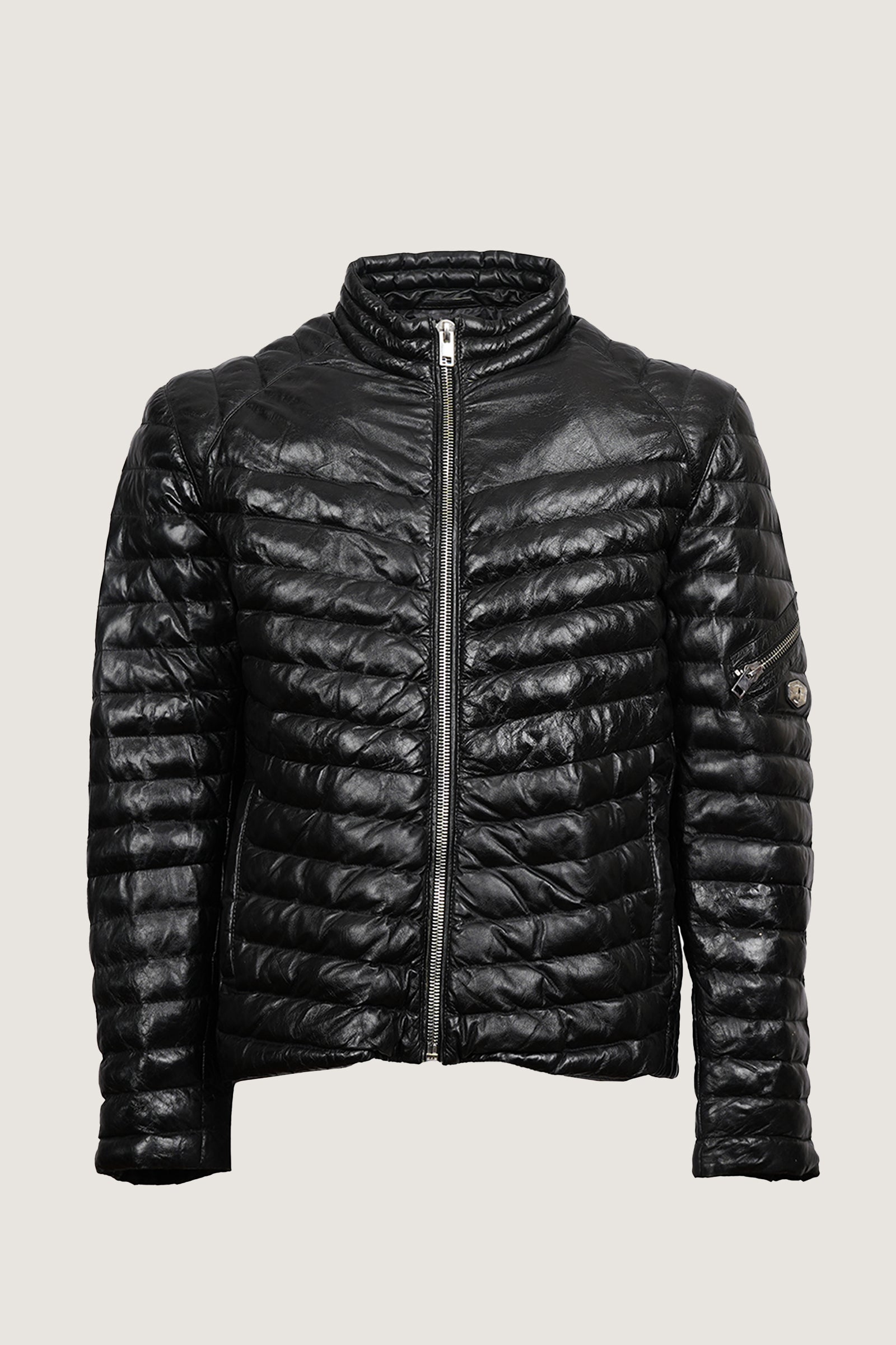Puffer Leather Jacket | Men
