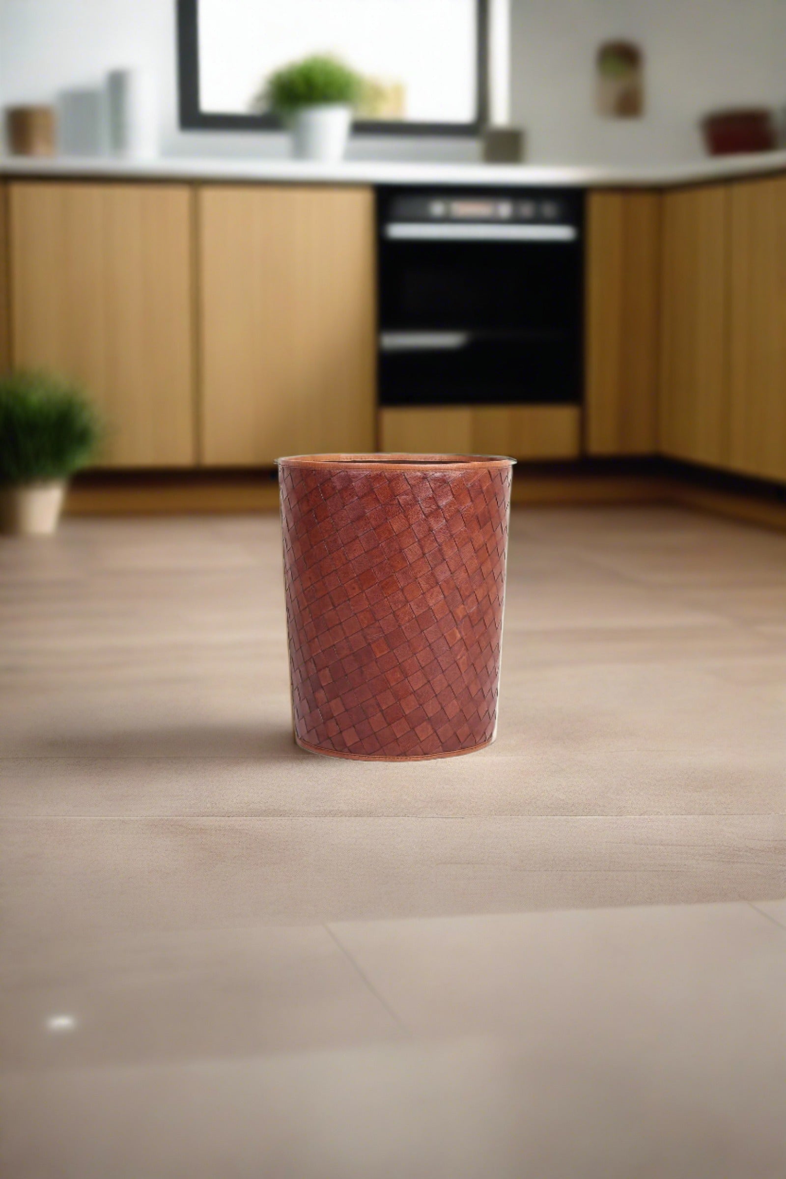Leather Waste Bin