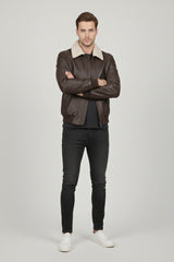 A2 Aviator Leather Jacket With Fur Collar