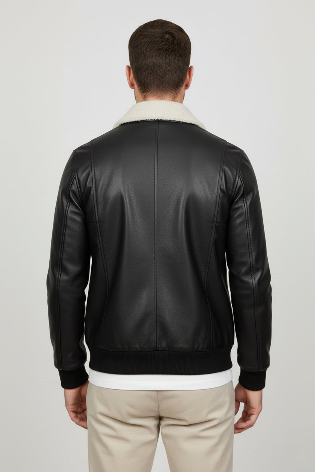 A2 Aviator Leather Jacket With Fur Collar