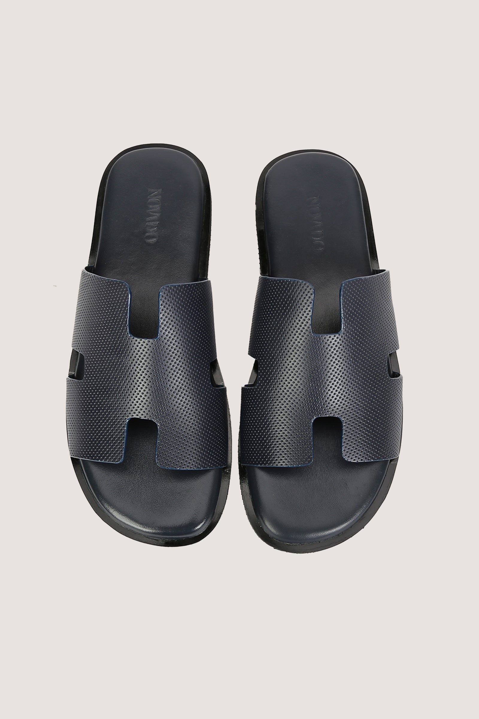 Men's H Dotted Style Leather Slipper