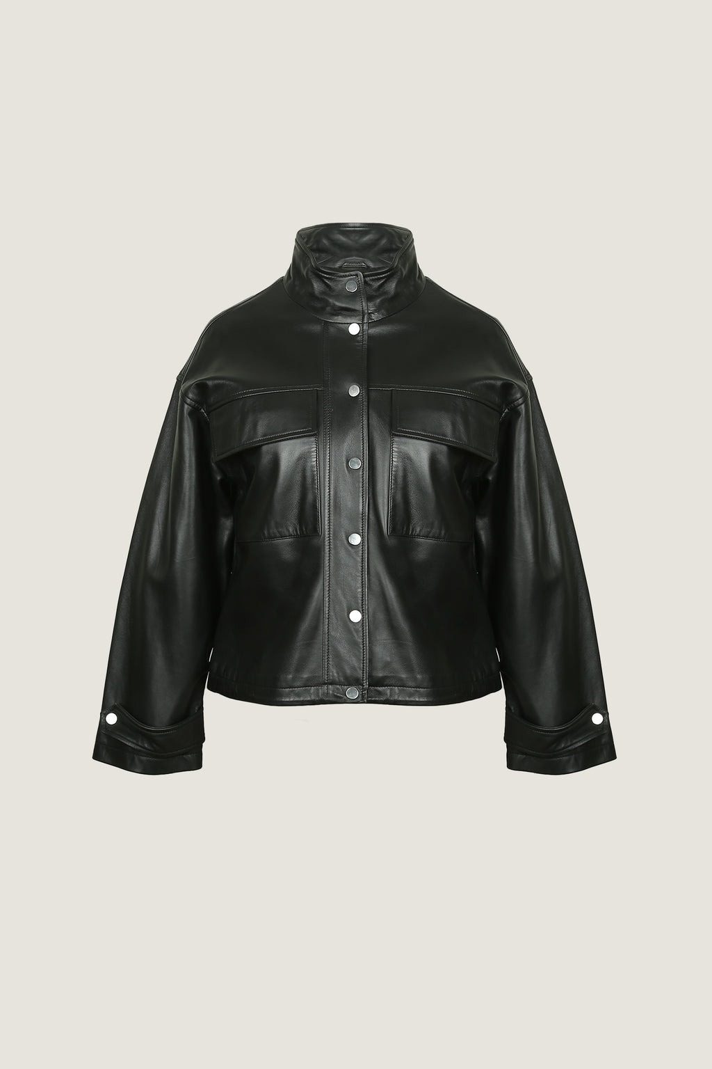 Oversized Classic Leather Jacket | Women