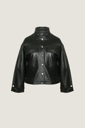 Oversized Classic Leather Jacket | Women