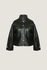 Oversized Classic Leather Jacket | Women