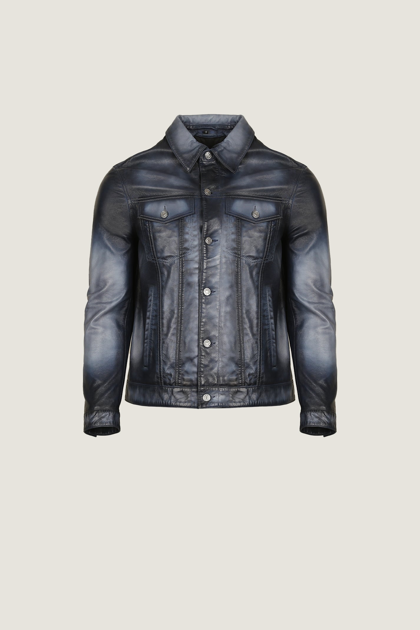 Denim Style Leather Shirt | Men