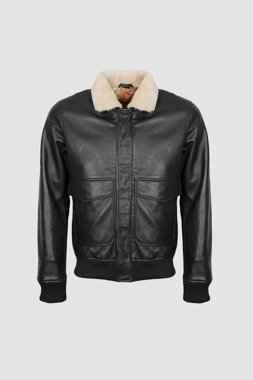 Airin G-1 Pilot Leather Jacket With Fur Collar