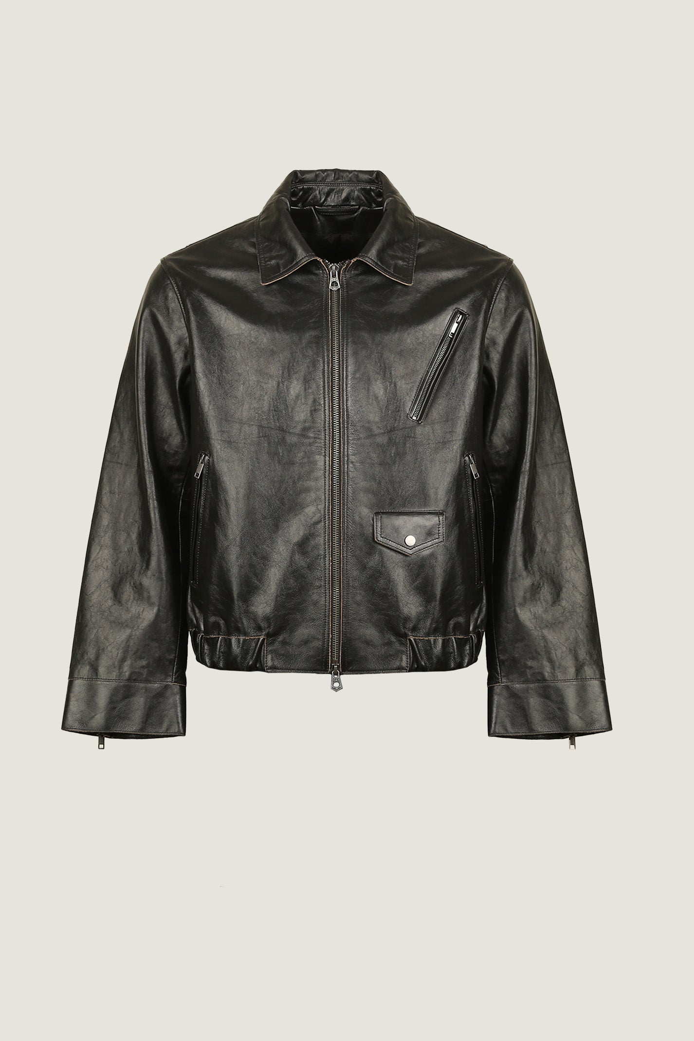 Classic Oversized Leather Jacket | Men