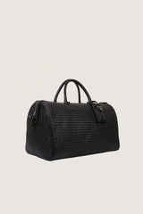 Woven Leather Duffle Bag