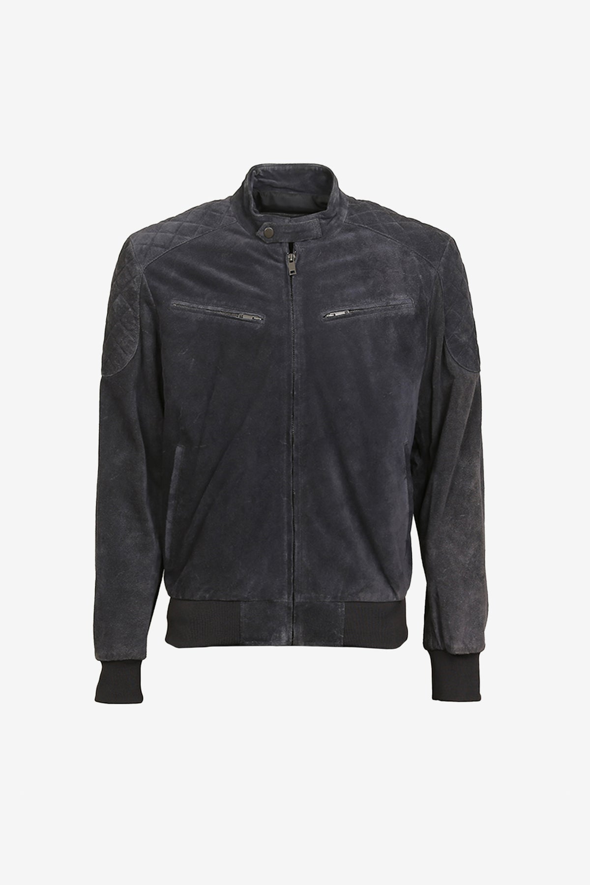 Midnight Quilted Racer Jacket