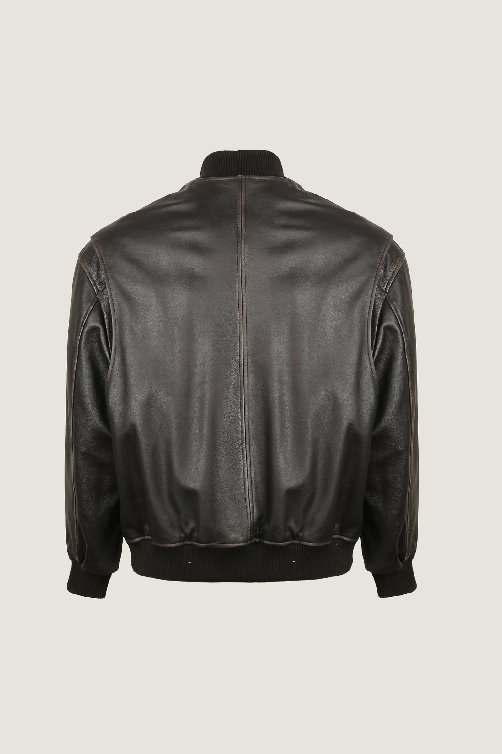 Oversized Bomber Leather Jacket | Men