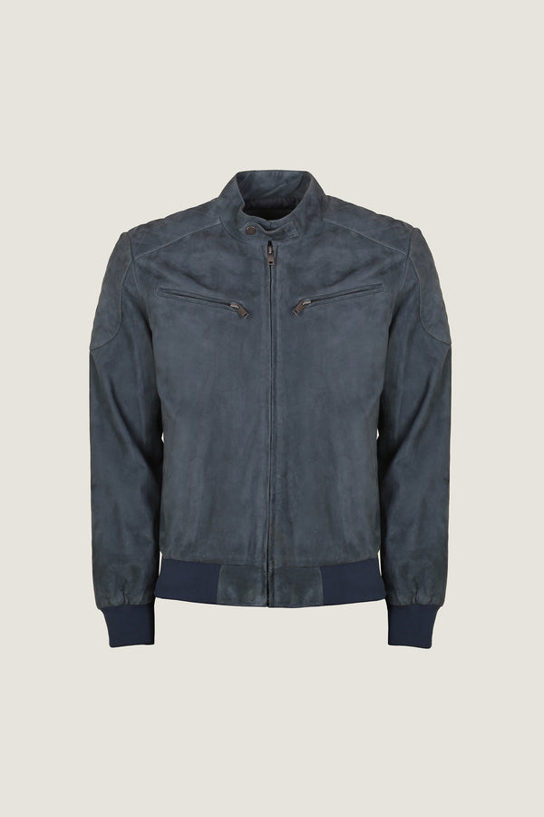 Bomber Suide Leather Jacket