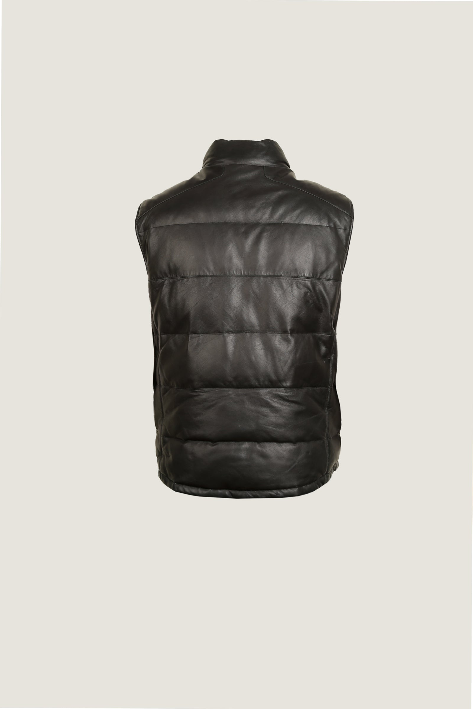 Sleeveless Quilted Leather Jacket | Men