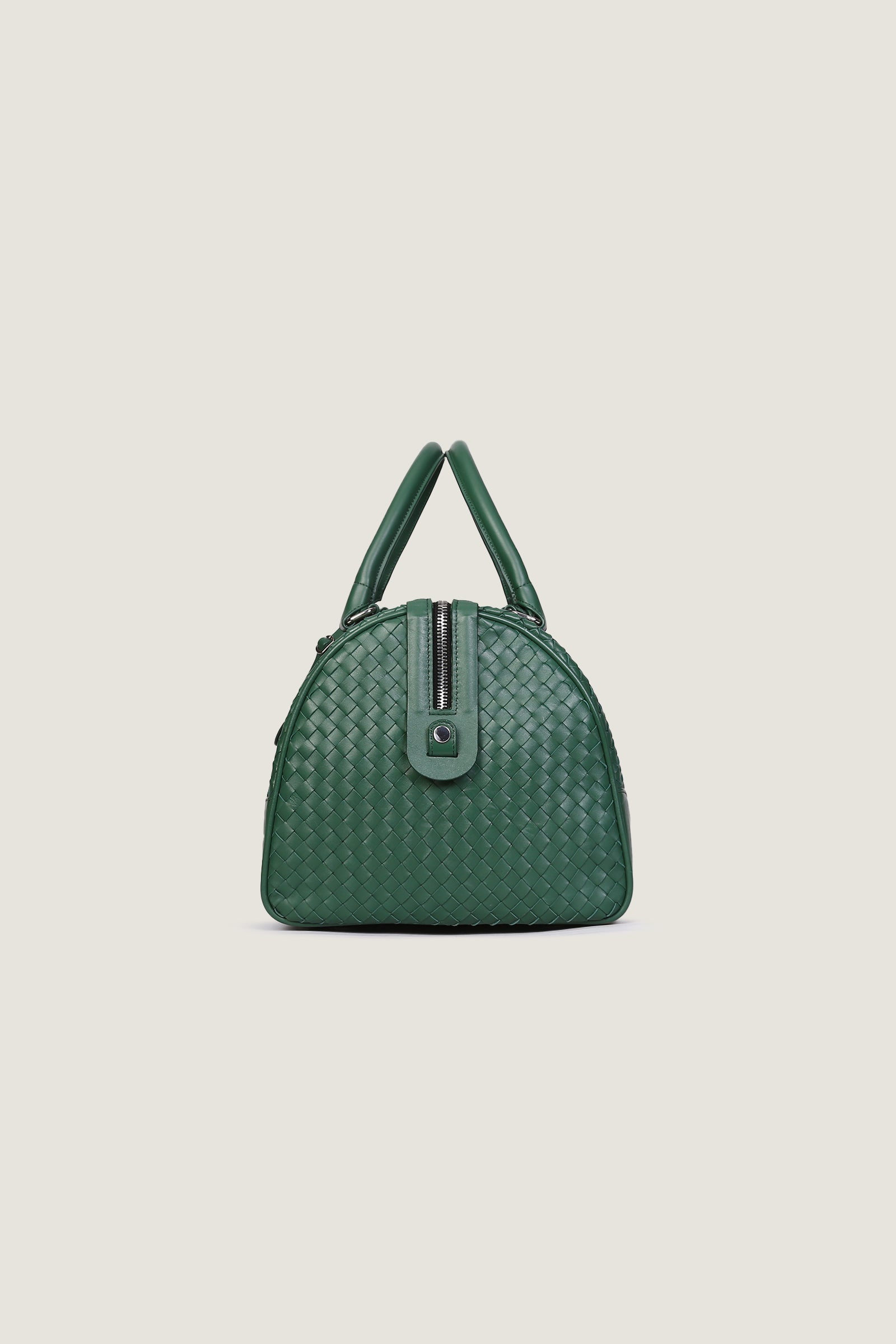 Woven Leather Duffle Bag