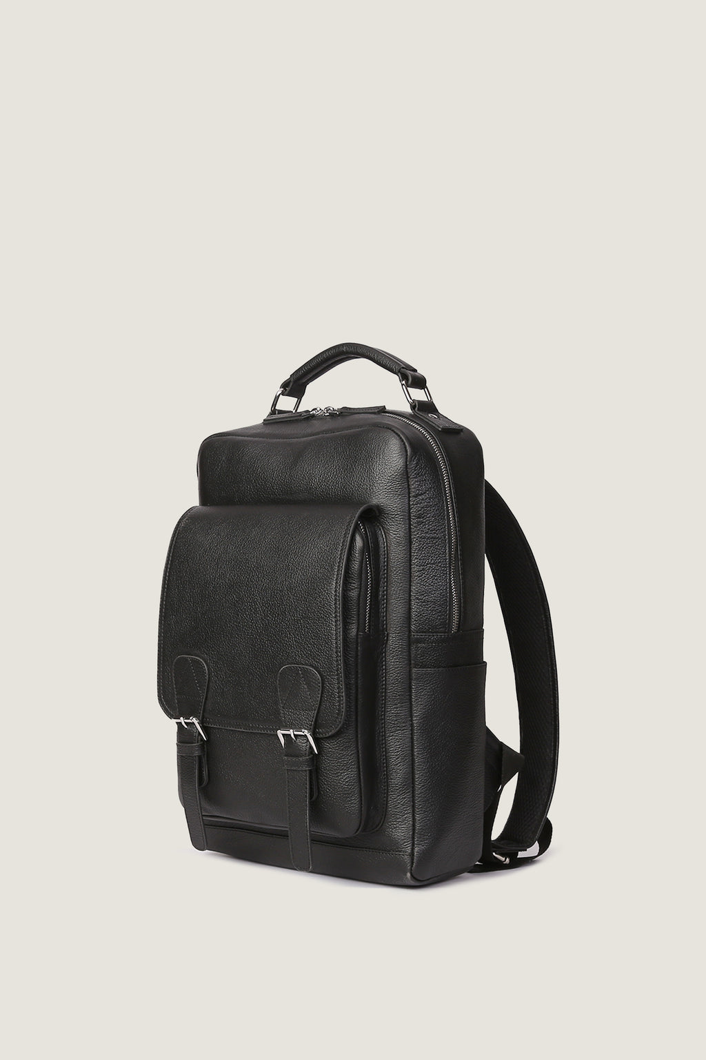 Elmira Full Grain Leather Laptop Backpack – Black