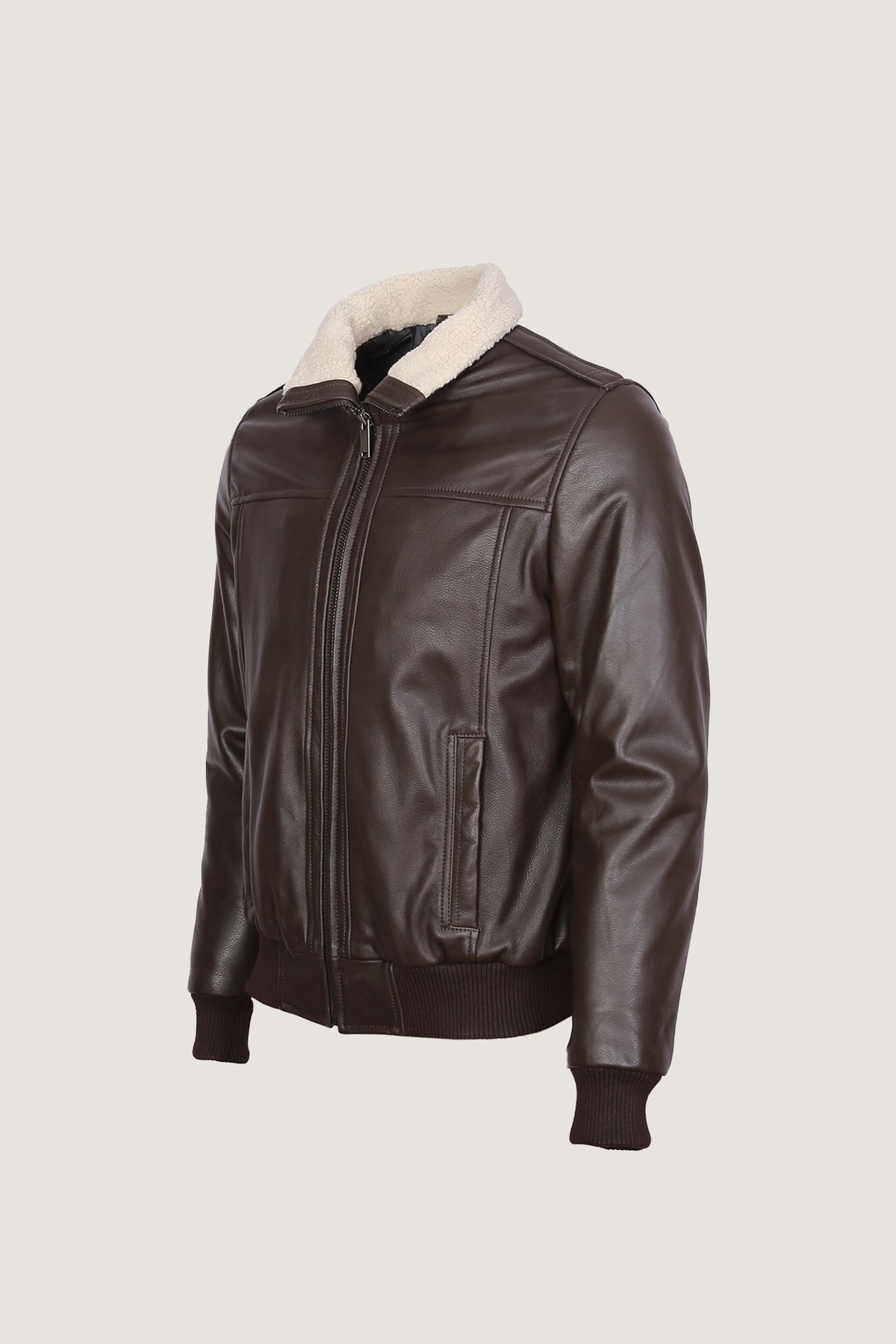 A2 Aviator Leather Jacket With Fur Collar