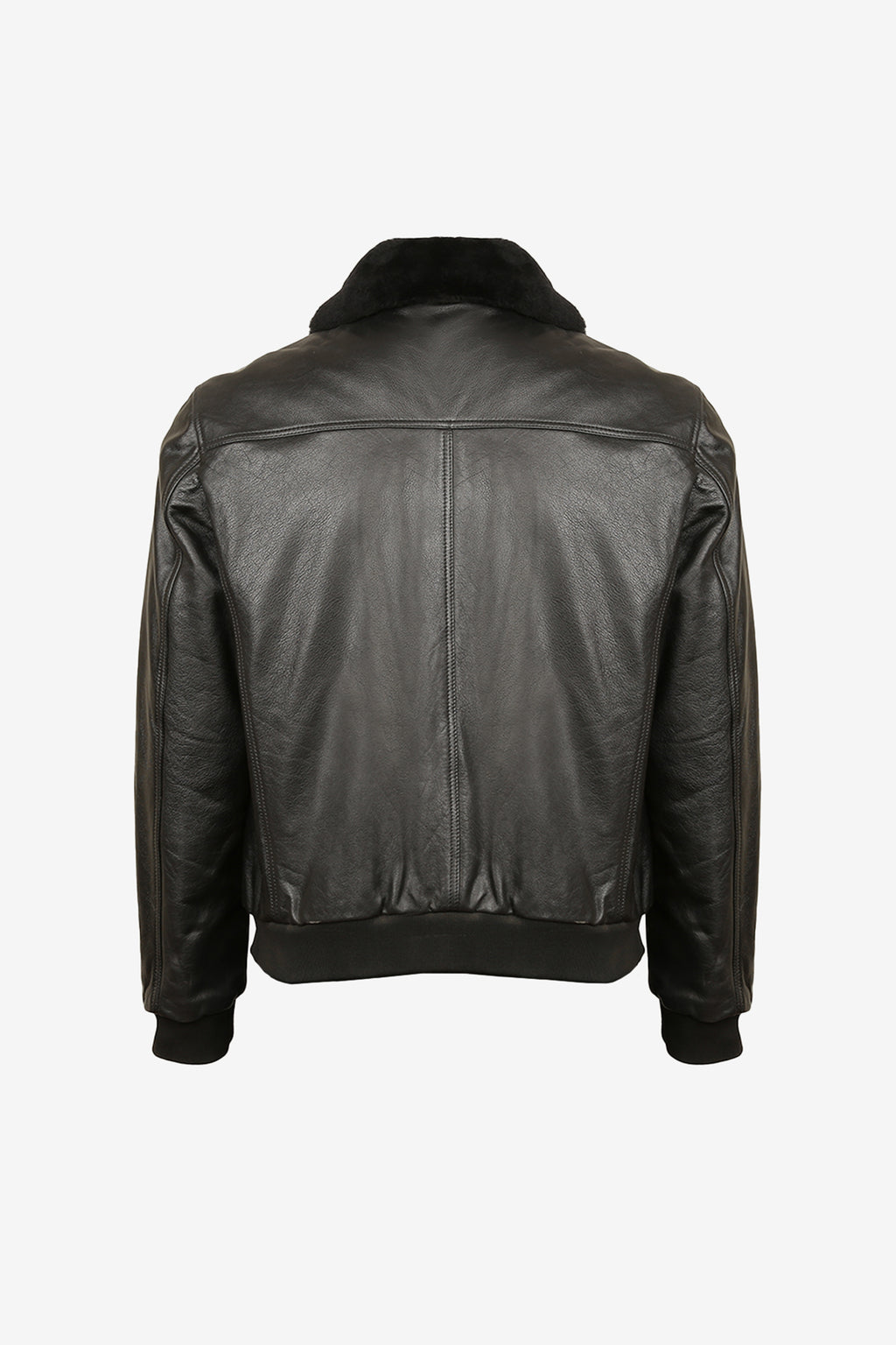 Noir Shearling Bomber Jacket