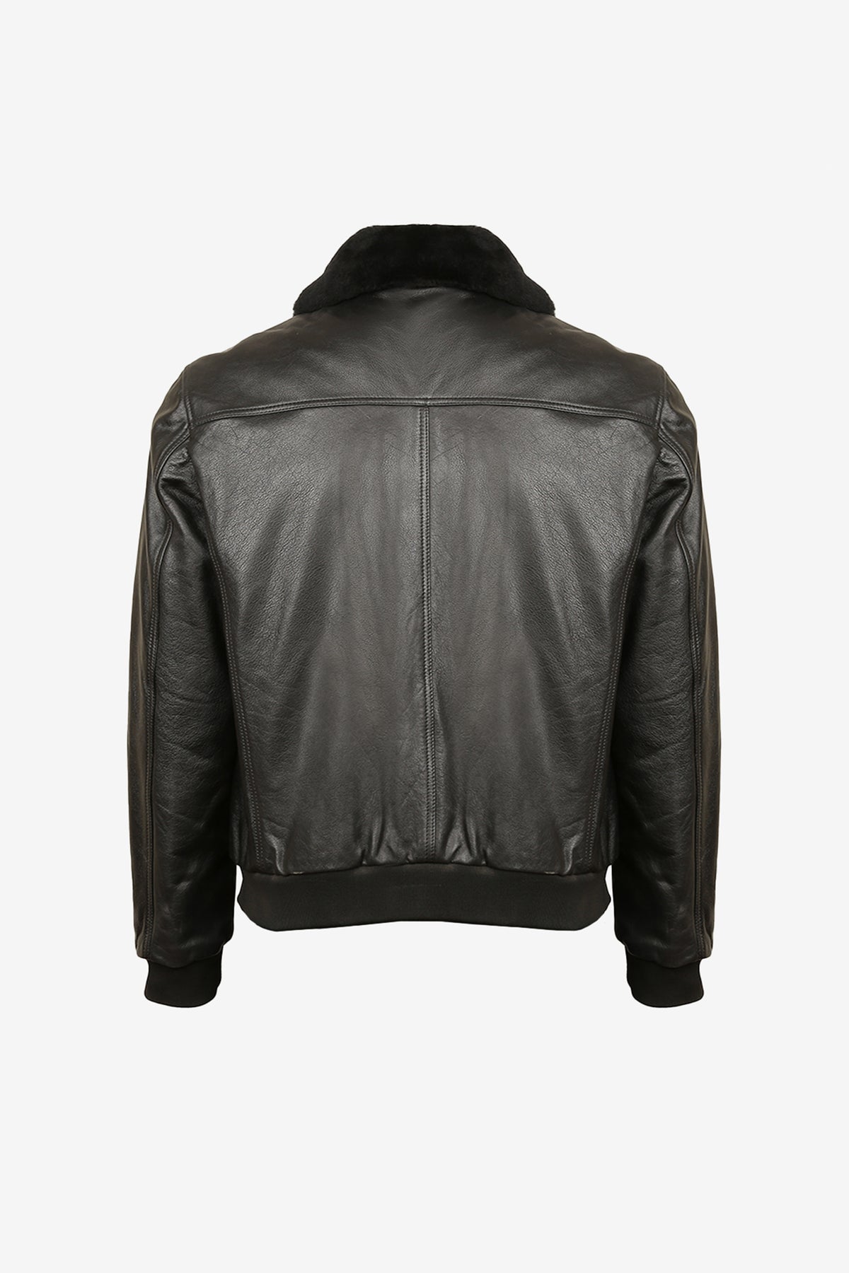 Noir Shearling Bomber Jacket