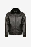 Noir Shearling Bomber Jacket