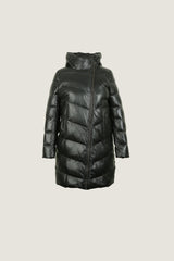 Quilted Leather Long Coat | Women