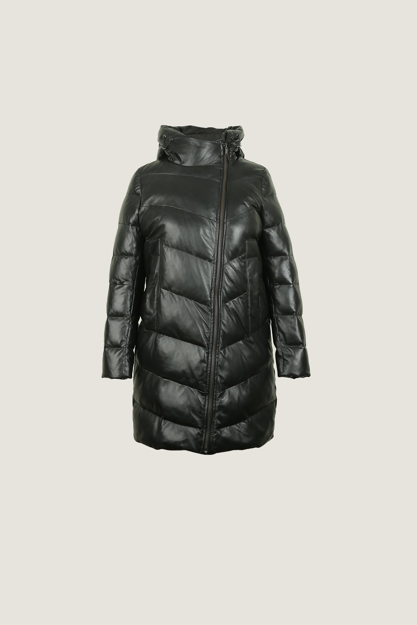 Quilted Leather Long Coat | Women