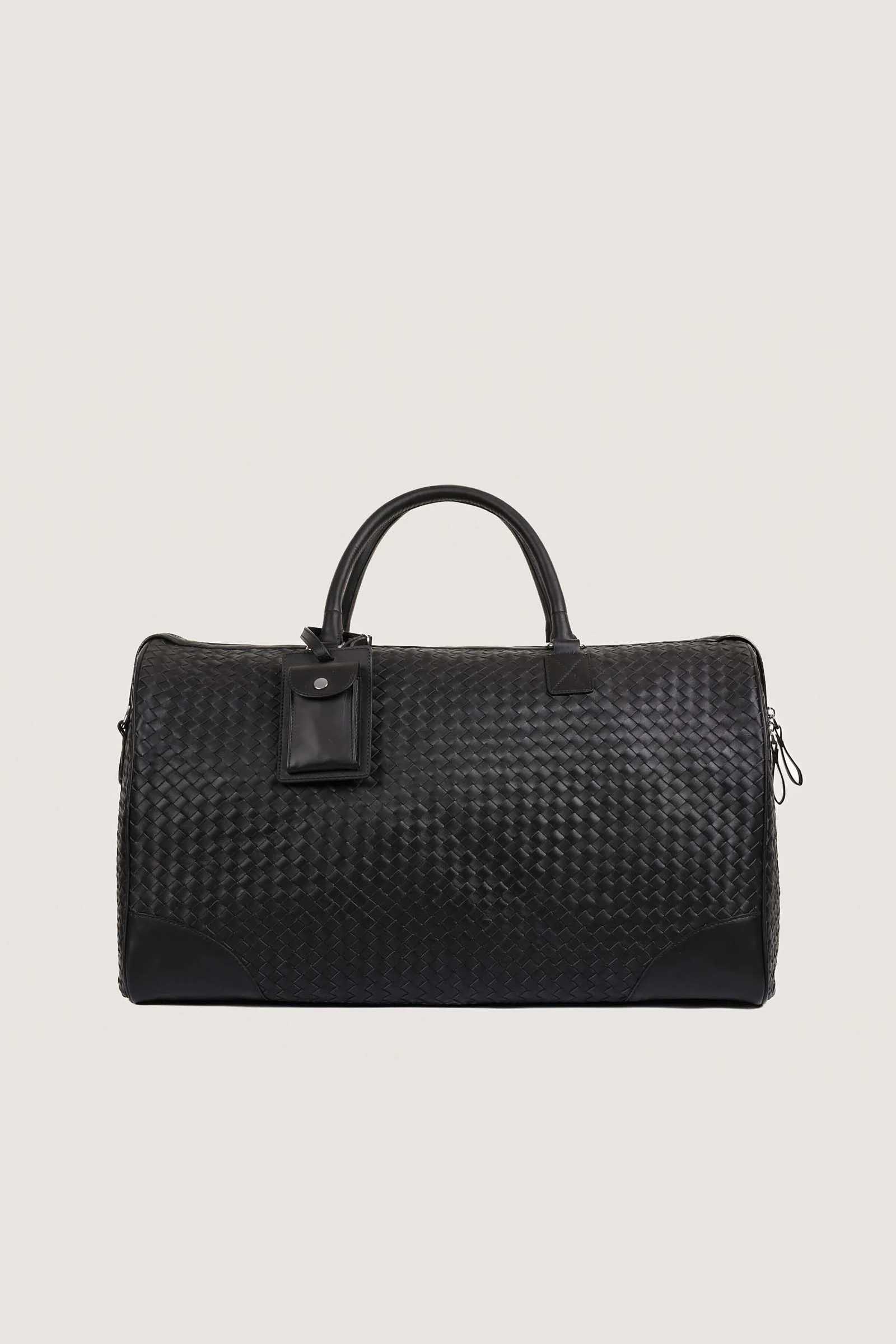 Woven Leather Duffle Bag