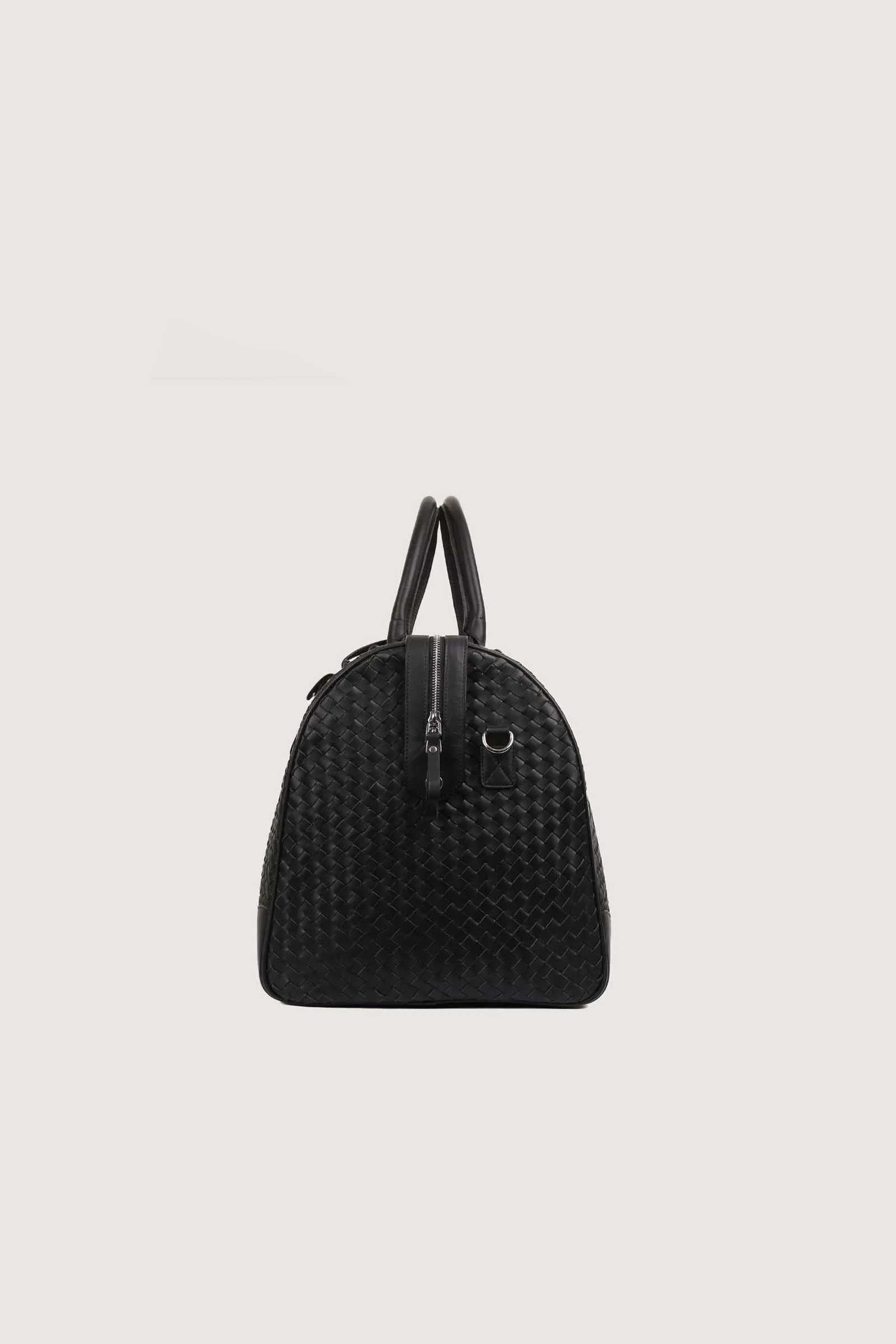 Woven Leather Duffle Bag