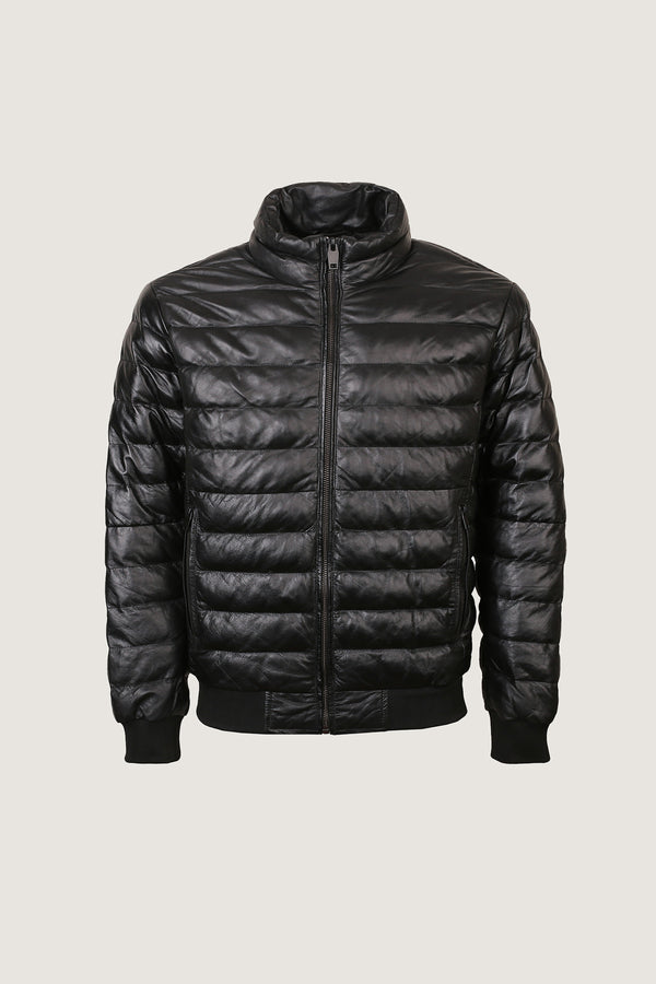 Puffer Leather Jacket