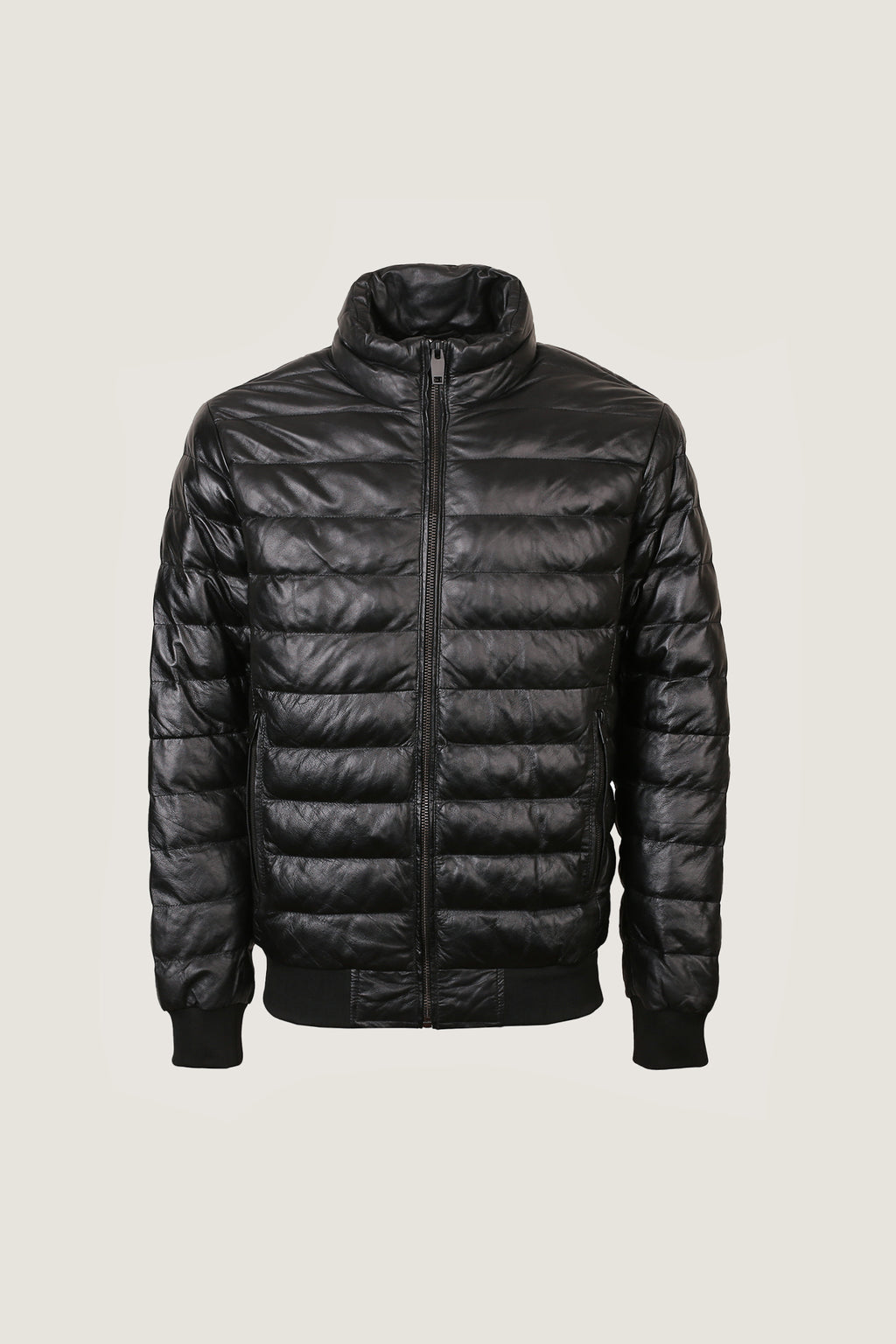 Puffer Leather Jacket | Men