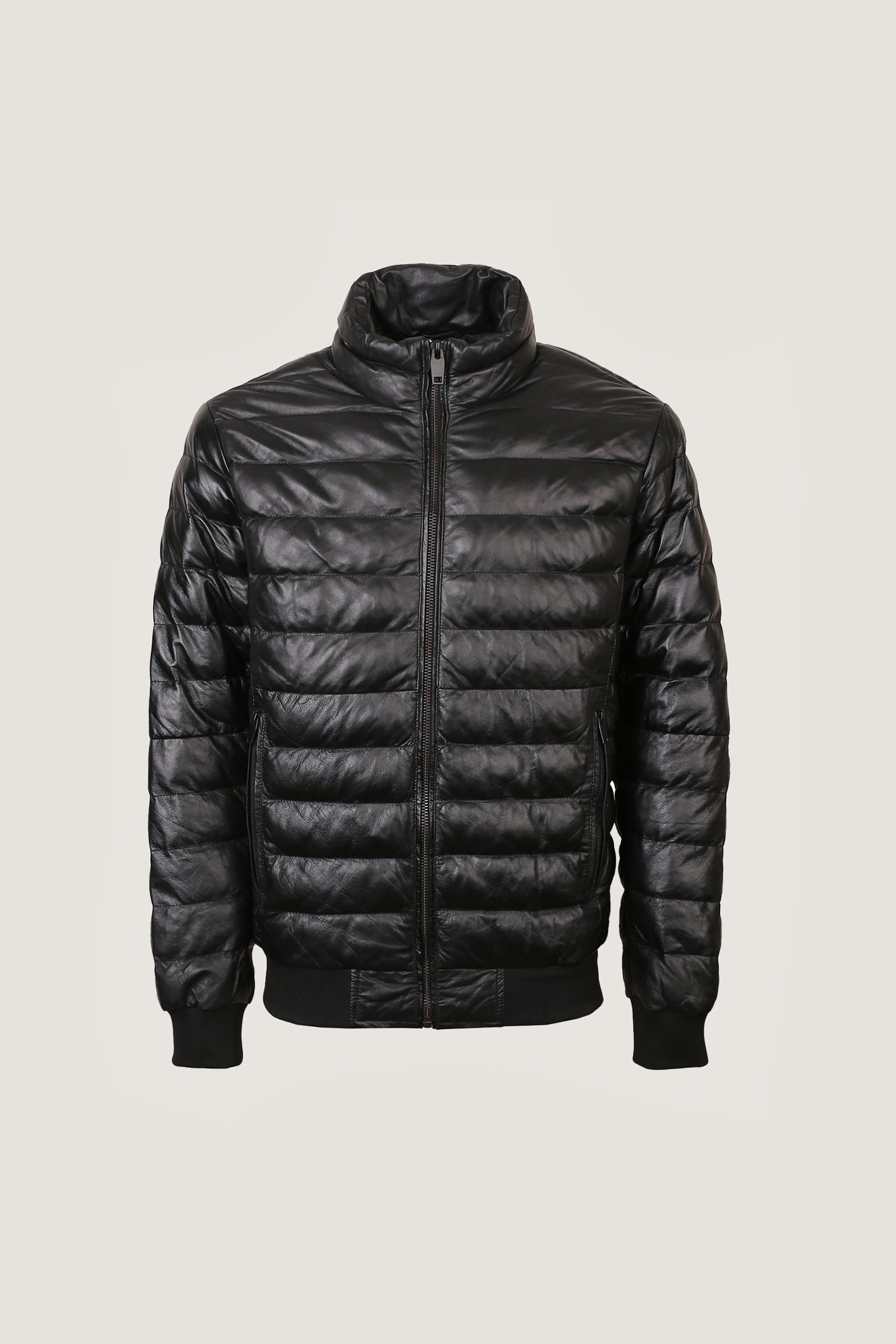 Puffer Leather Jacket | Men