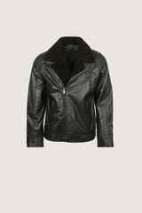 Biker Leather Jacket With Fur Collar | Men