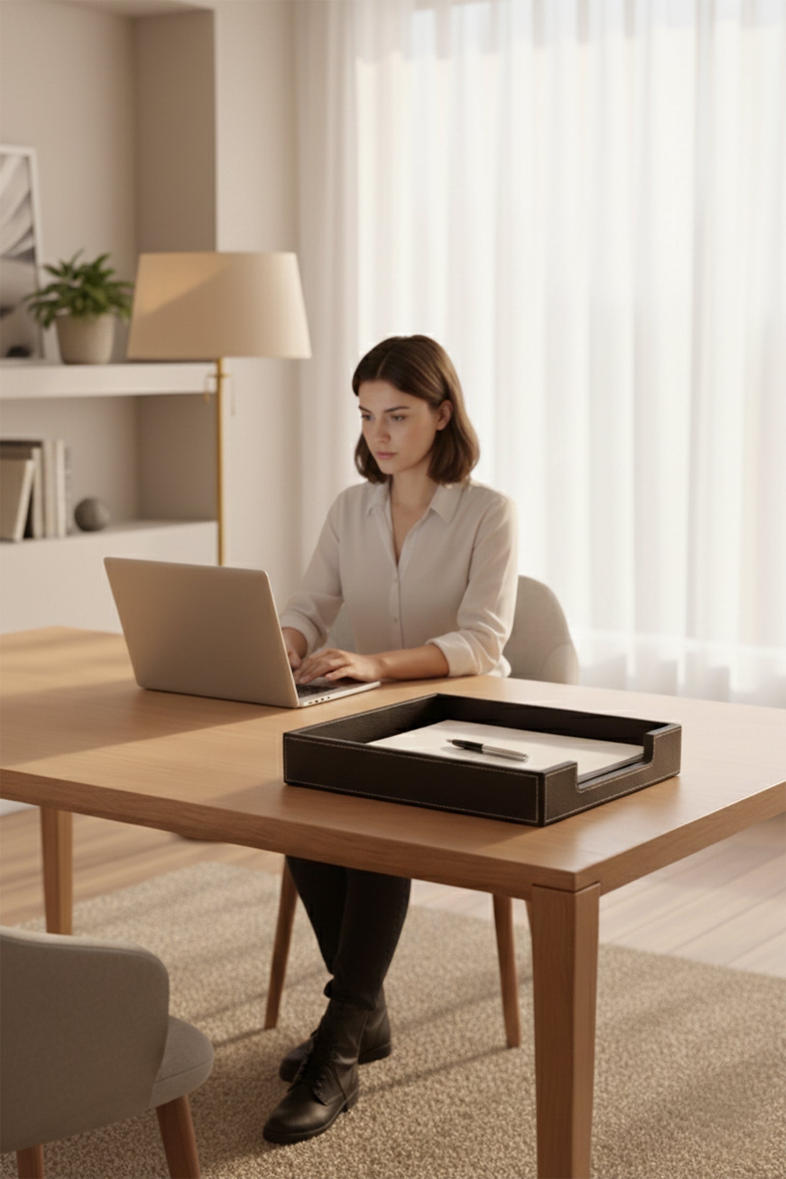 A4 Leather Paper Tray