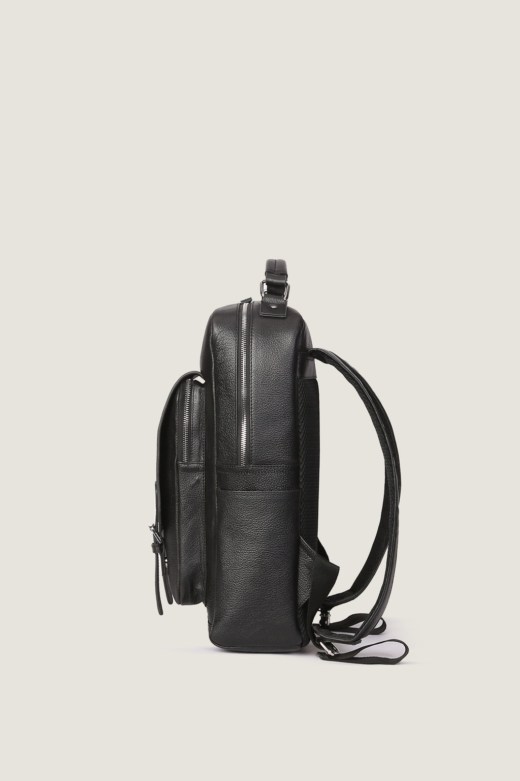 Elmira Full Grain Leather Laptop Backpack – Black