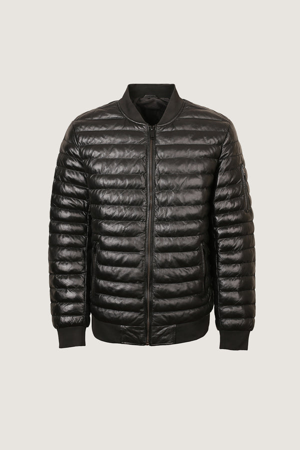 Puffer Leather Jacket