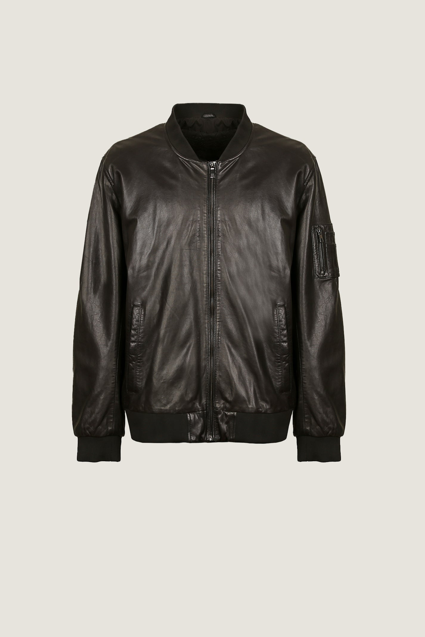 Bomber Oversized Leather Jacket | Men