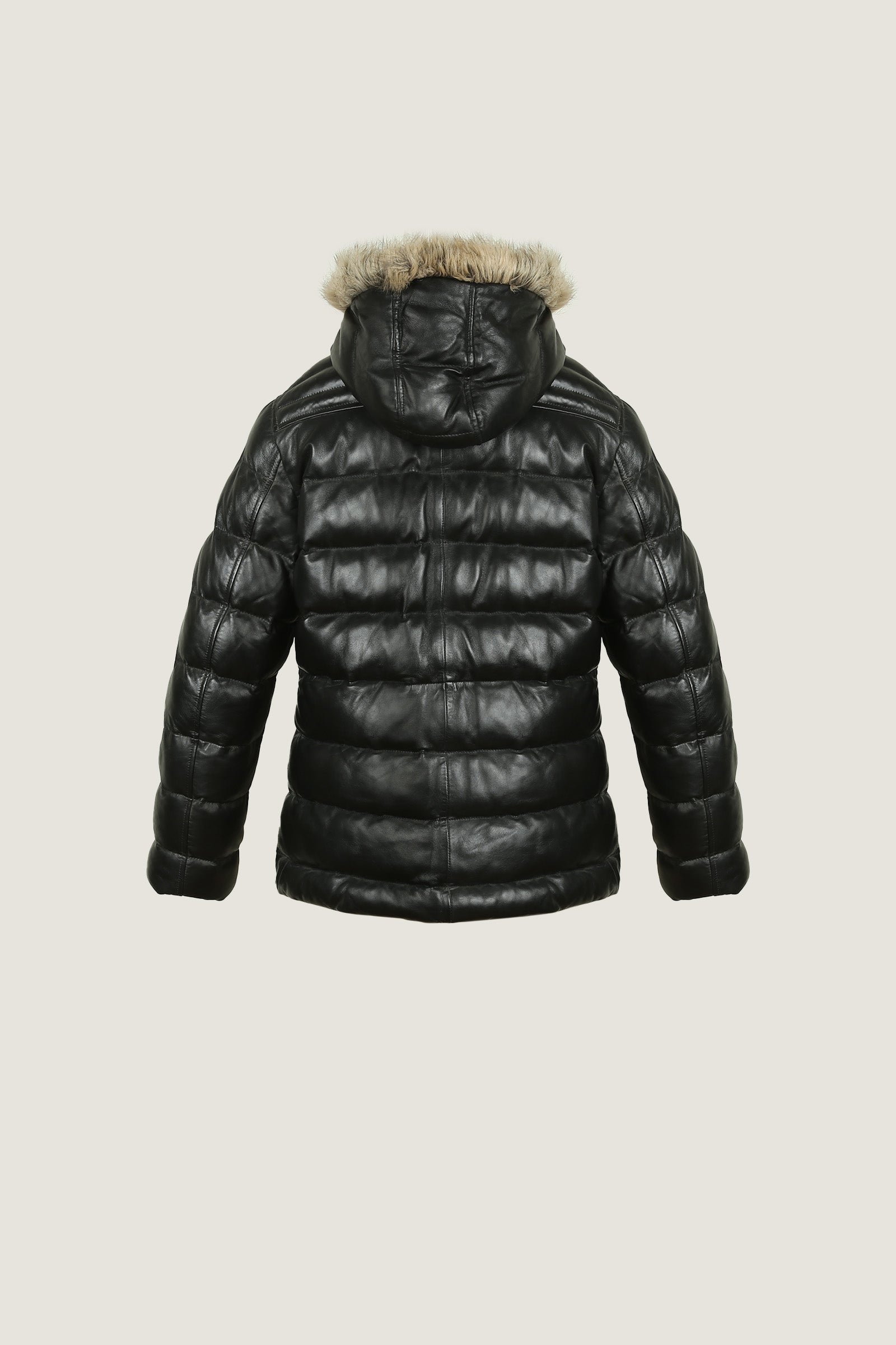 Crimson Puffer Leather Jacket| Women