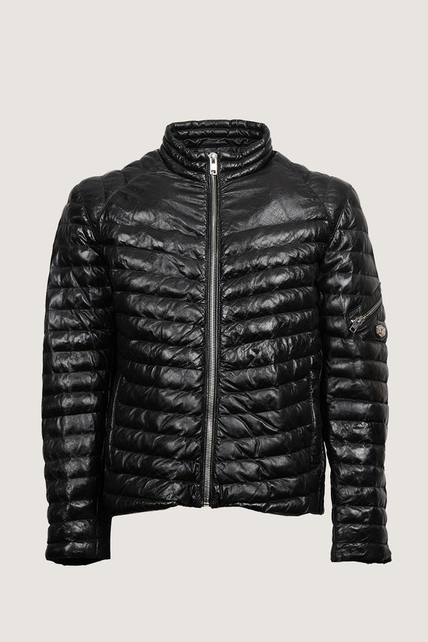 Puffer Leather Jacket