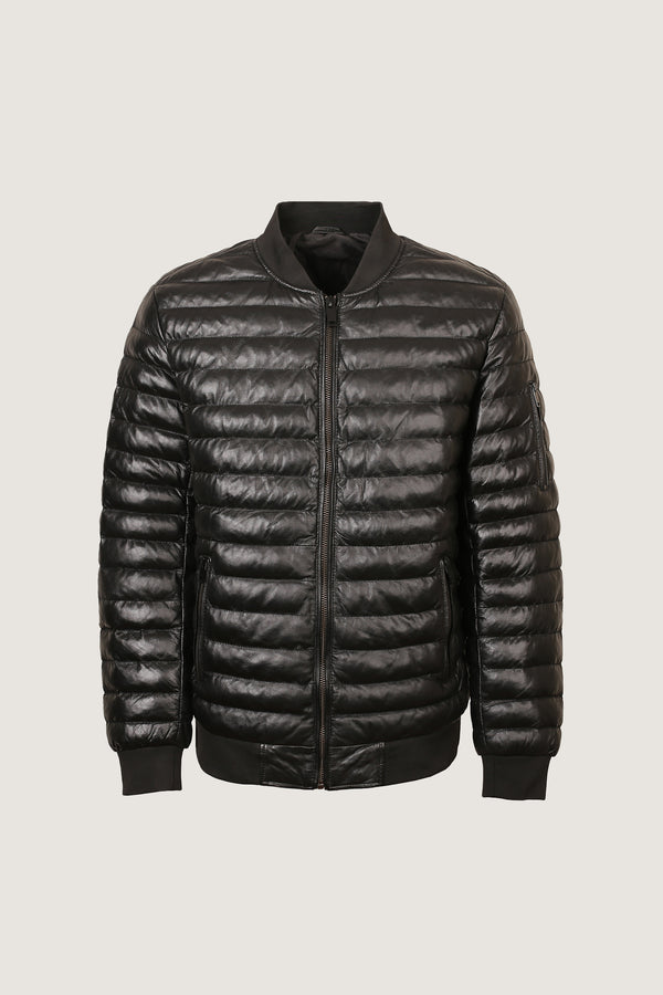 Puffer Leather Jacket