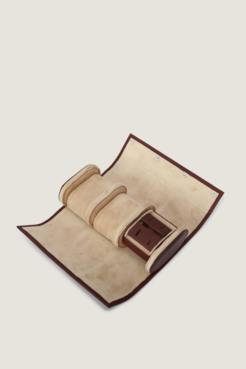 3 Watch Roll Box with cufflinks storage