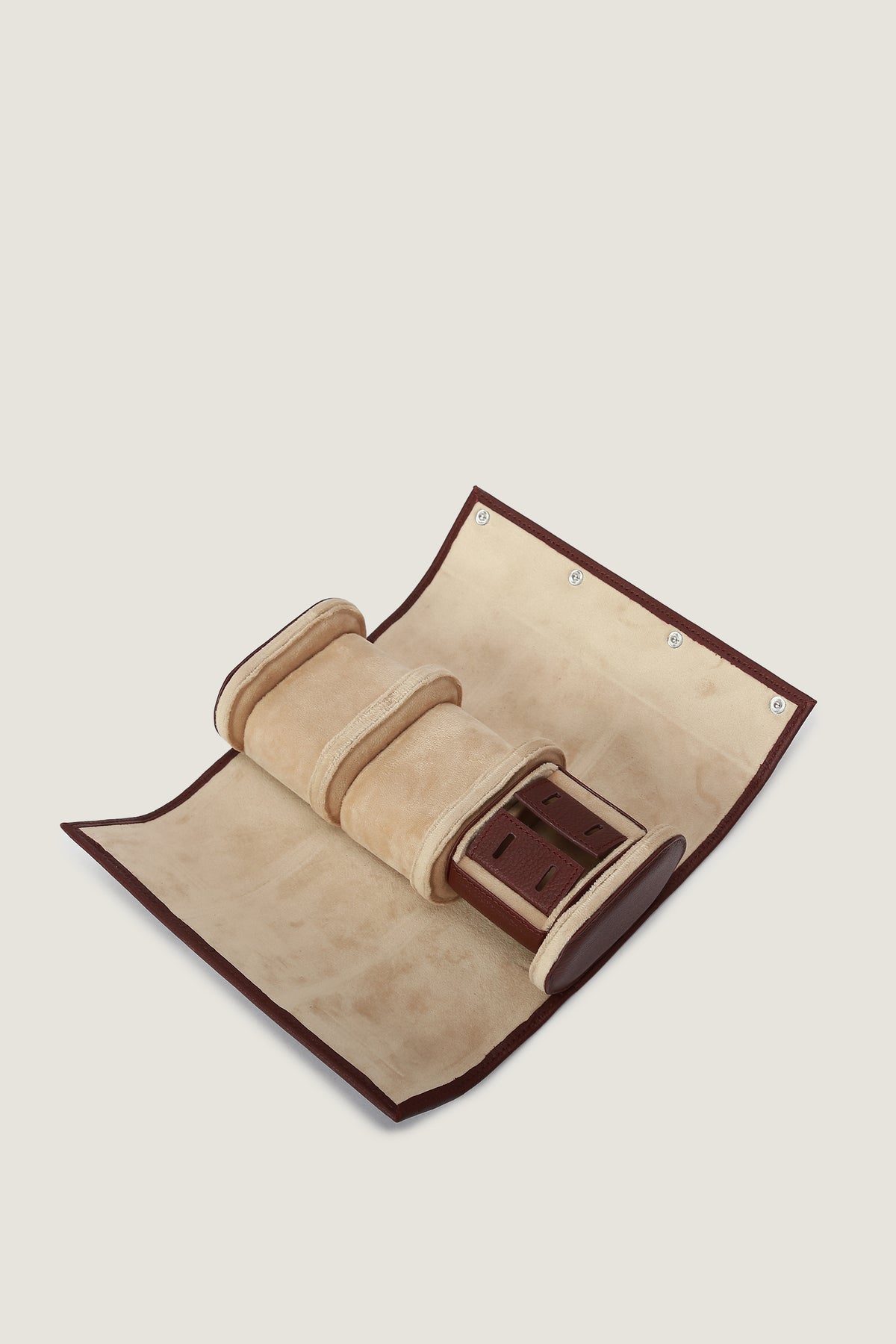 3 Watch Roll Box with cufflinks storage