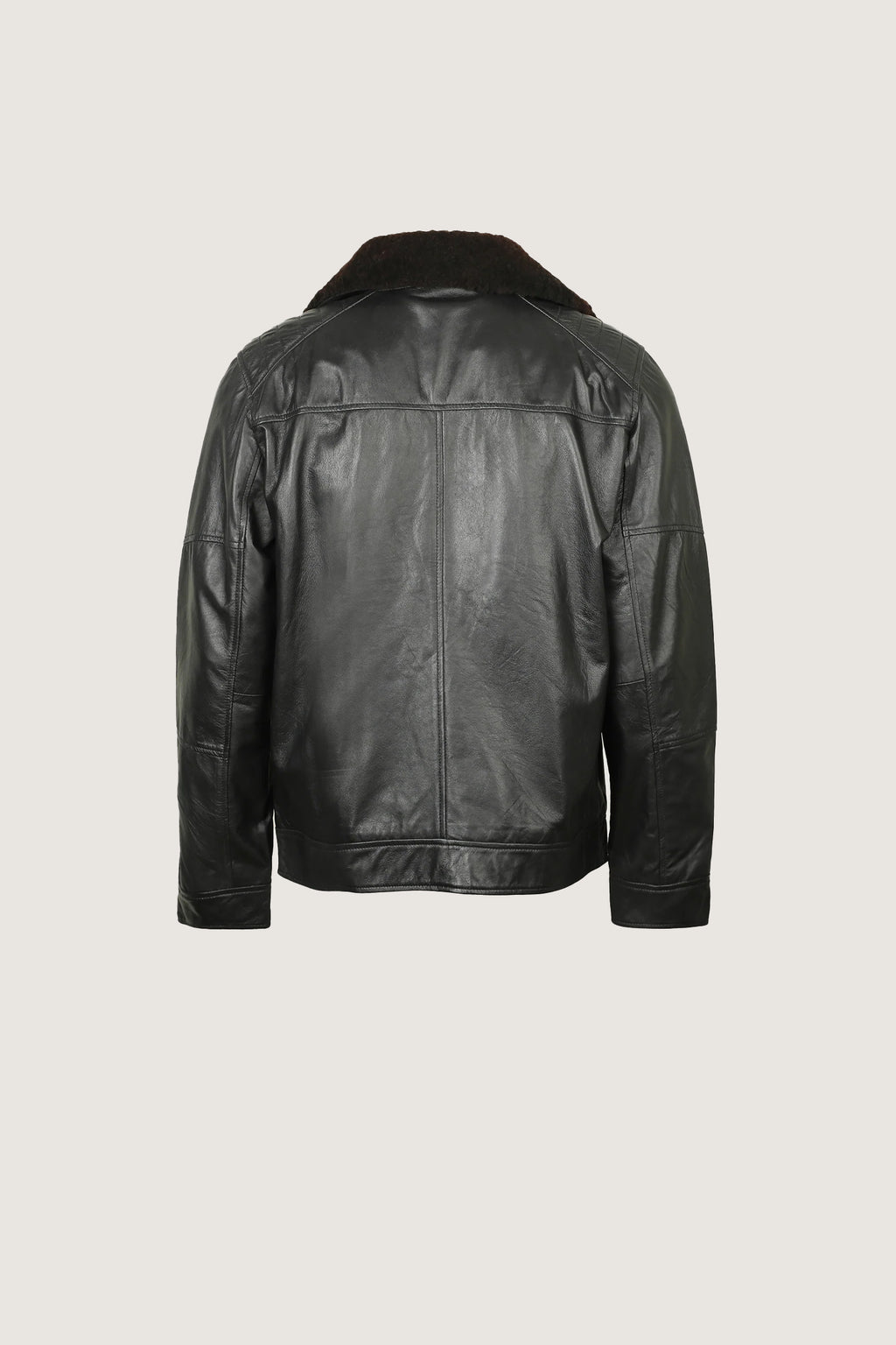 Biker Leather Jacket With Fur Collar | Men