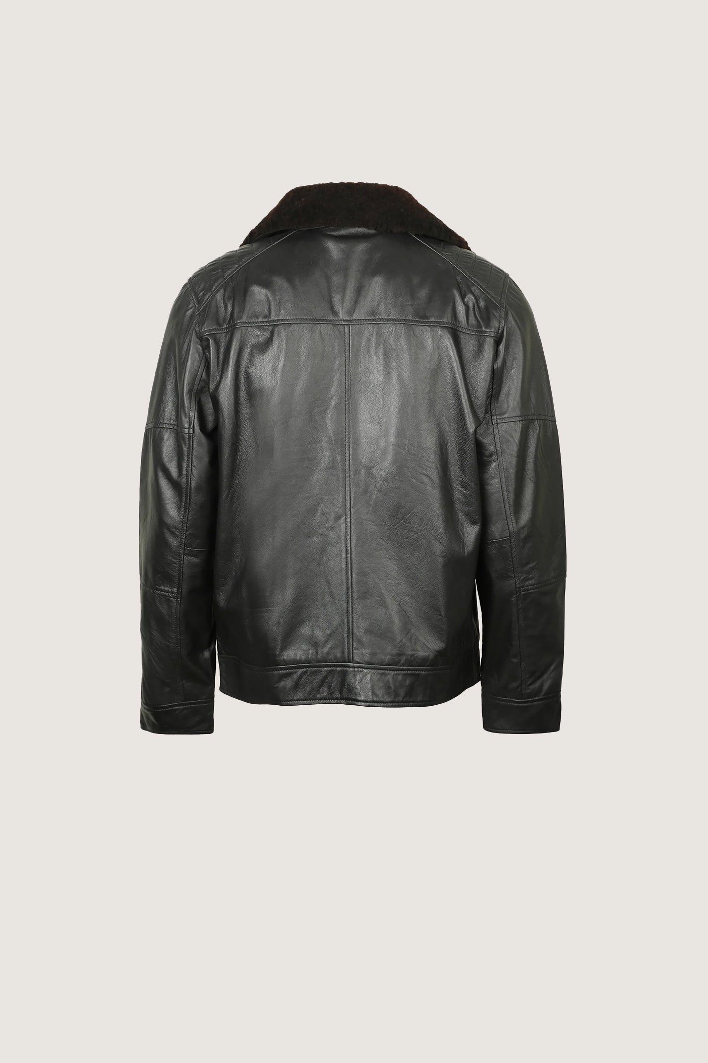 Biker Leather Jacket With Fur Collar | Men