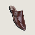 Cozy Bordo Peshawari Mules with Memory Foam Insole - Handmade in Pakistan