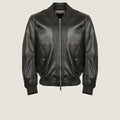 Oversized Bomber Leather Jacket | Men
