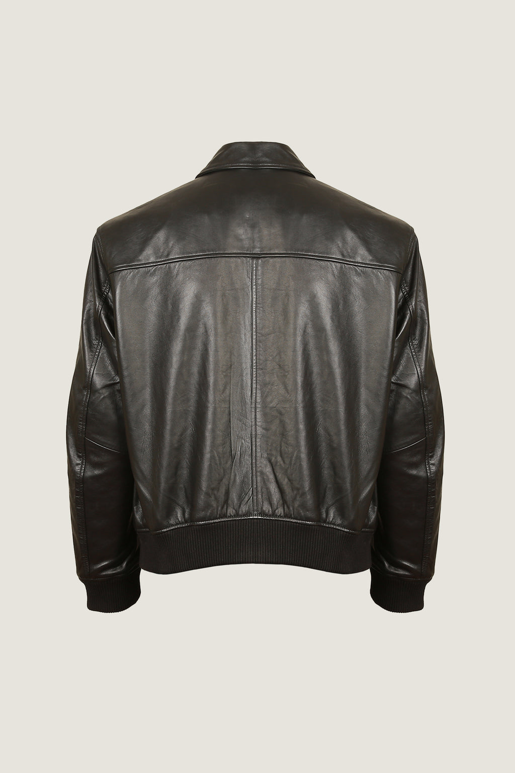 Raventon Noir Ribbed Leather Jacket