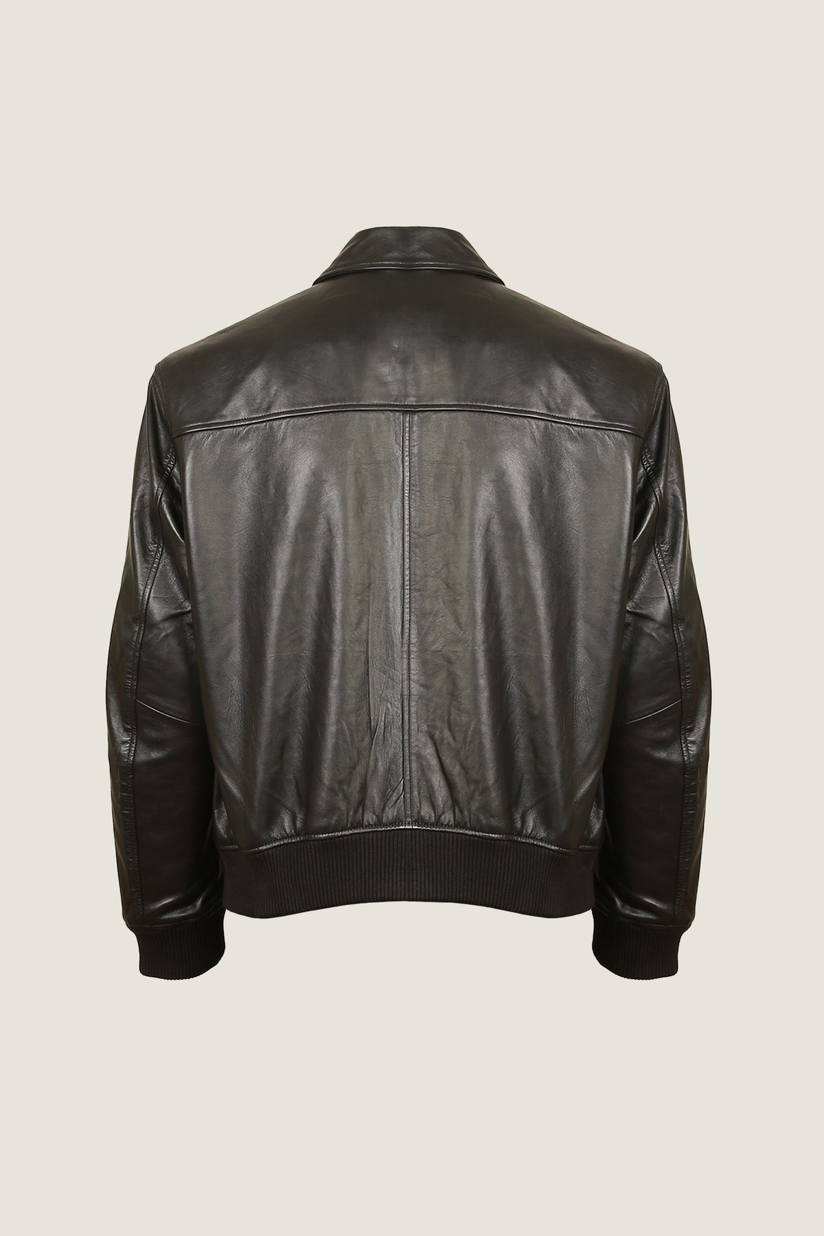 Raventon Noir Ribbed Leather Jacket
