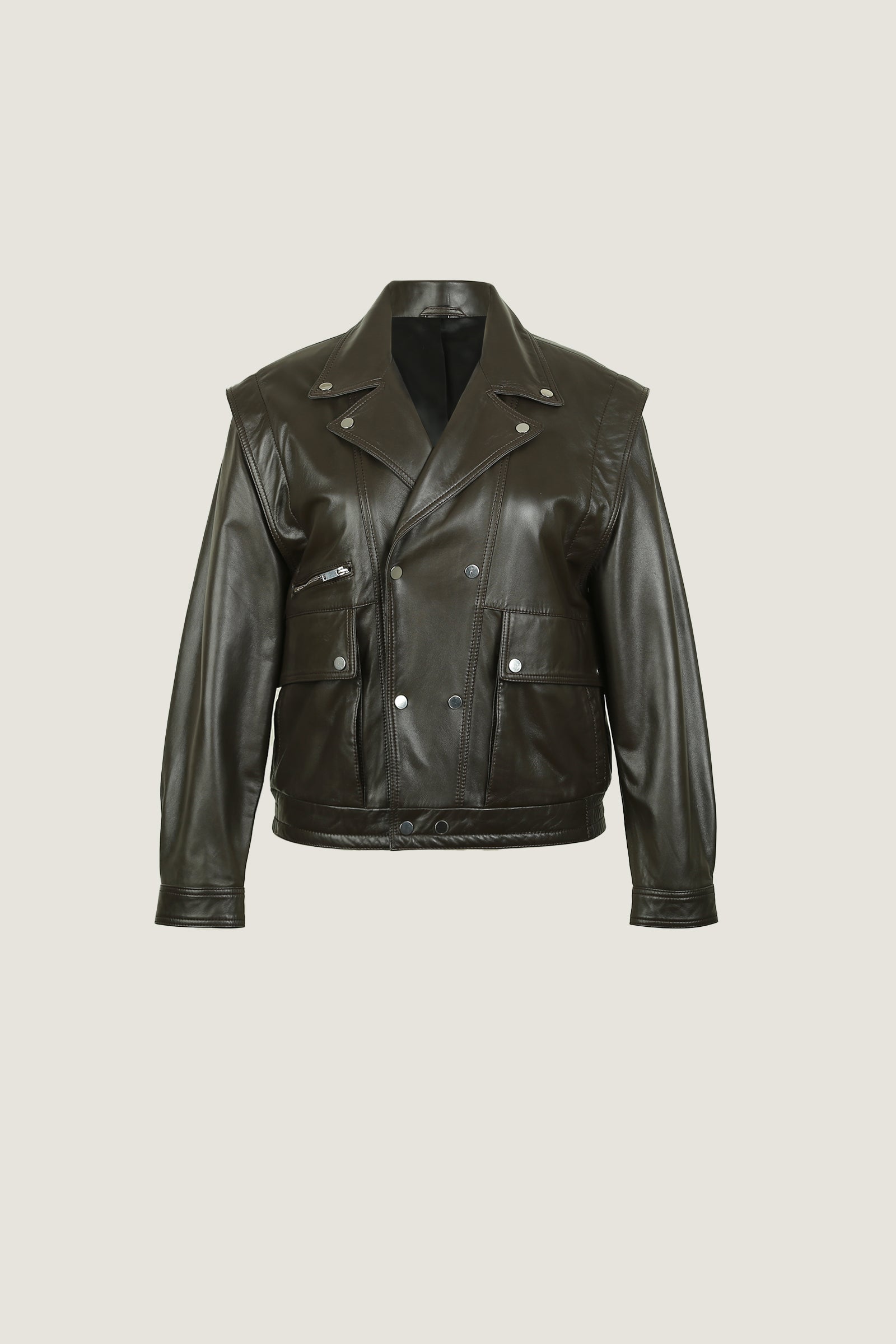 Oversized Biker Leather Jacket | Women
