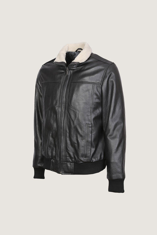 A2 Aviator Leather Jacket With Fur Collar