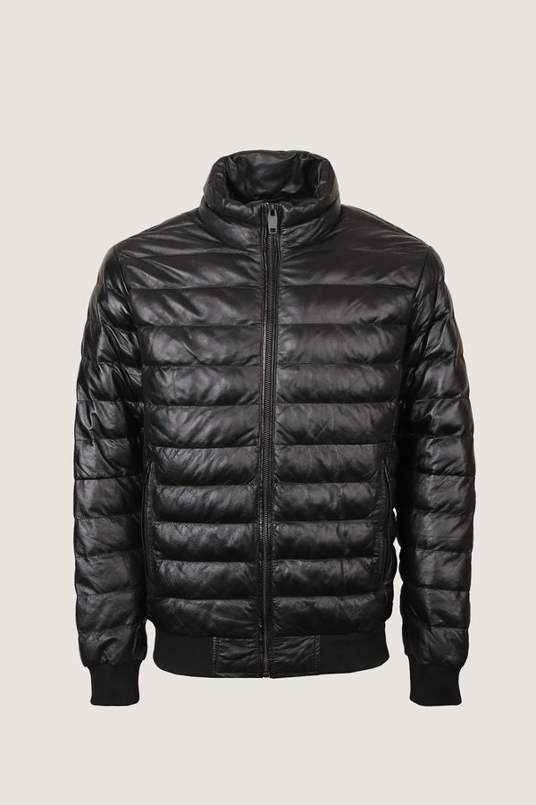 Puffer Leather Jacket