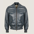 Oversized Bomber Leather Jacket | Men